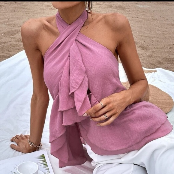 New Hanker-chief Halter Tank Top - Picture 2 of 9